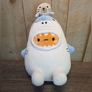 Smoko Blue Shark Tayto Potato With Seal 13 Inch Midi Mochi Plush Stuffed Animal